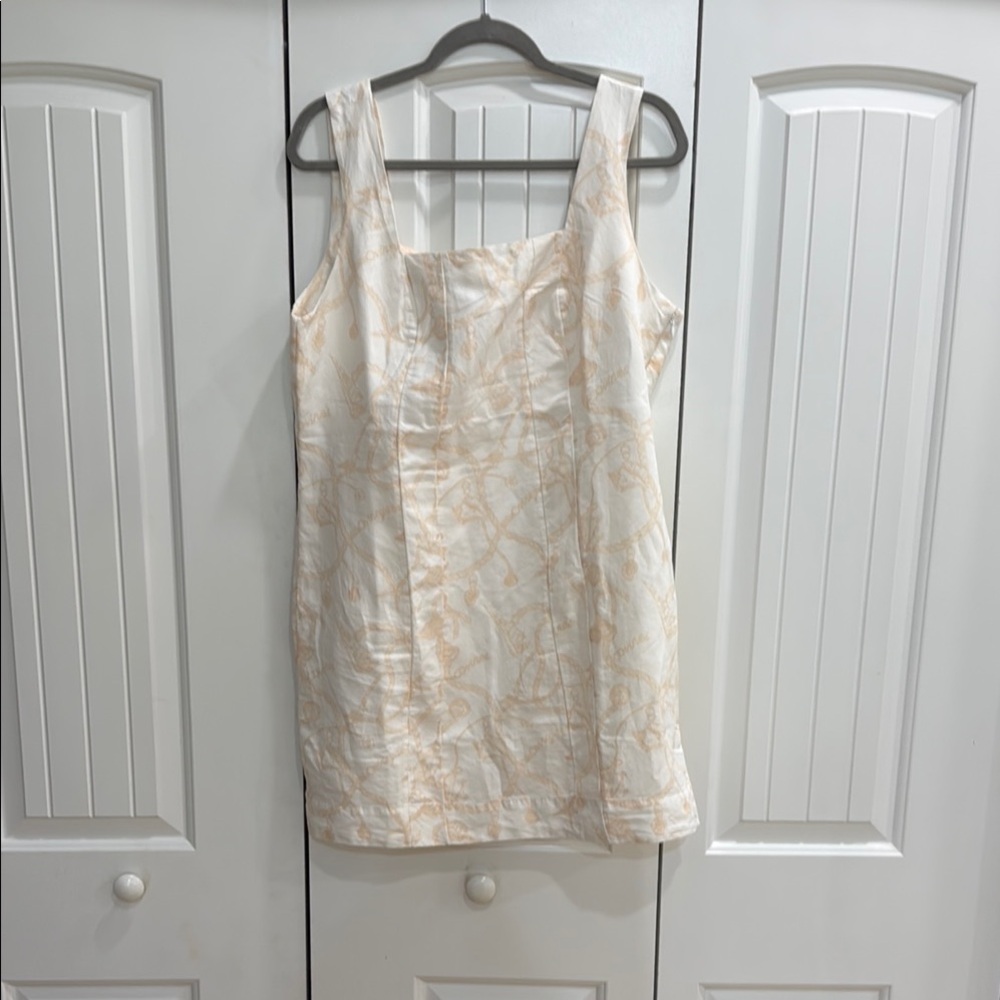 Vineyard Vines Cream and Tan Mini Dress
